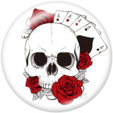 20MM Halloween  skull  Print   glass  snaps buttons