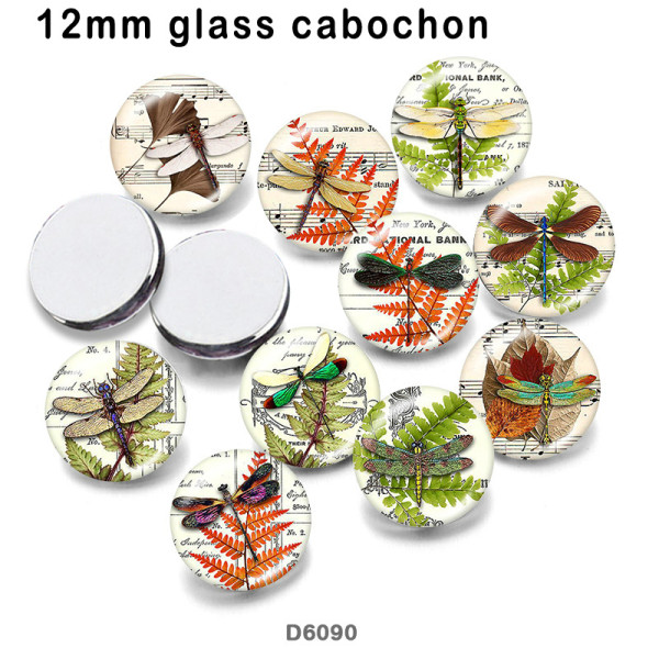 10pcs/lot  Dragonfly  glass picture printing products of various sizes  Fridge magnet cabochon