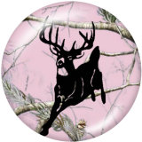 20MM  Deer  Print   glass  snaps buttons