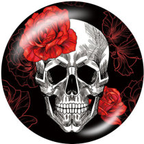 20MM  Halloween  skull  Print   glass  snaps buttons