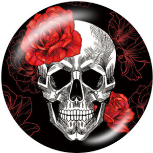 20MM  Halloween  skull  Print   glass  snaps buttons