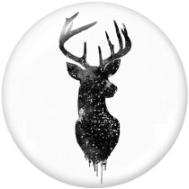 20MM  Deer  Print   glass  snaps buttons