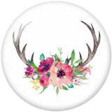 20MM  Deer  Print   glass  snaps buttons