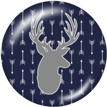 20MM  Deer  Print   glass  snaps buttons