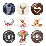 20MM  Deer  Print   glass  snaps buttons