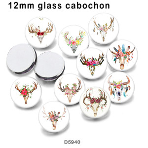 10pcs/lot  Flower  Deer glass picture printing products of various sizes  Fridge magnet cabochon