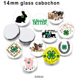 10pcs/lot  happy easter  glass picture printing products of various sizes  Fridge magnet cabochon