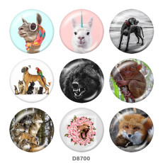 20MM Unicorn  wolf  Print   glass  snaps buttons