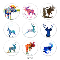 20MM  Deer  Print   glass  snaps buttons