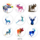 20MM  Deer  Print   glass  snaps buttons