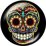20MM  Halloween  skull  Print   glass  snaps buttons