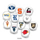 20MM  NCAA School Team  Print   glass  snaps buttons