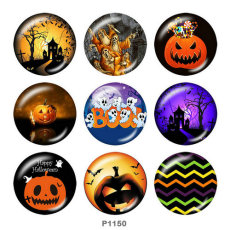 20MM  Halloween  Print   glass  snaps buttons