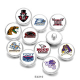 20MM  NCAA School Team  Print   glass  snaps buttons