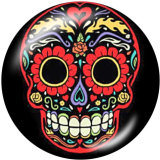 20MM  Halloween  skull  Print   glass  snaps buttons