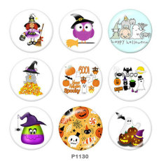 20MM  Halloween  Print   glass  snaps buttons