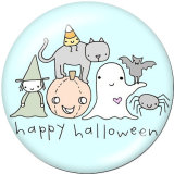 20MM  Halloween  Print   glass  snaps buttons