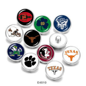 20MM  NCAA School Team  Print   glass  snaps buttons
