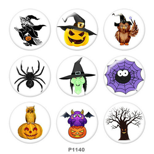 20MM  Halloween  Print   glass  snaps buttons