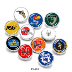 20MM  NCAA School Team  Print   glass  snaps buttons