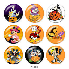 20MM  Halloween   Print   glass  snaps buttons