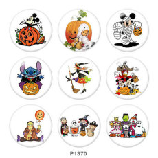 20MM  Halloween   Print   glass  snaps buttons