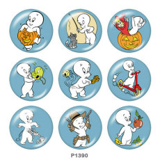 20MM  Halloween   Print   glass  snaps buttons