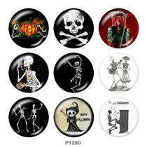 20MM  Halloween   Print   glass  snaps buttons