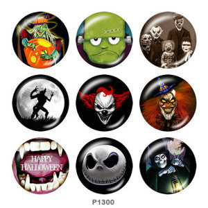20MM  Halloween   Print   glass  snaps buttons