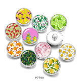 20MM Beach  lemon  cactus  Print   glass  snaps buttons