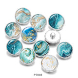 20MM Beach  pattern  Print   glass  snaps buttons