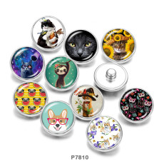 20MM  Cat  Print   glass  snaps buttons