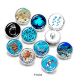 20MM  Beach sea turtle  Ocean  Print   glass  snaps buttons