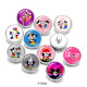 20MM  Cartoon  pattern  Print   glass  snaps buttons