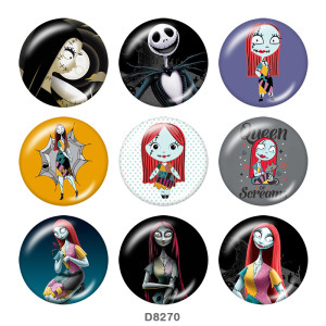 20MM  Halloween  Print   glass  snaps buttons