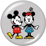 20MM  Cartoon  pattern  Print   glass  snaps buttons