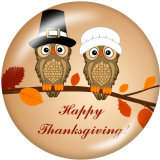 20MM  Thanksgiving   Print   glass  snaps buttons