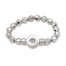 1 buttons Silver beads Elasticity  bracelet fit18&20MM  snaps jewelry