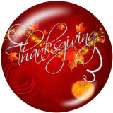 20MM  Thanksgiving   Print   glass  snaps buttons