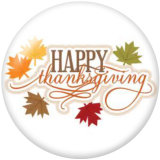 20MM  Thanksgiving   Print   glass  snaps buttons