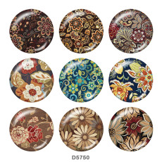 20MM  Pattern  Print   glass  snaps buttons