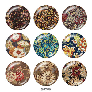 20MM  Pattern  Print   glass  snaps buttons