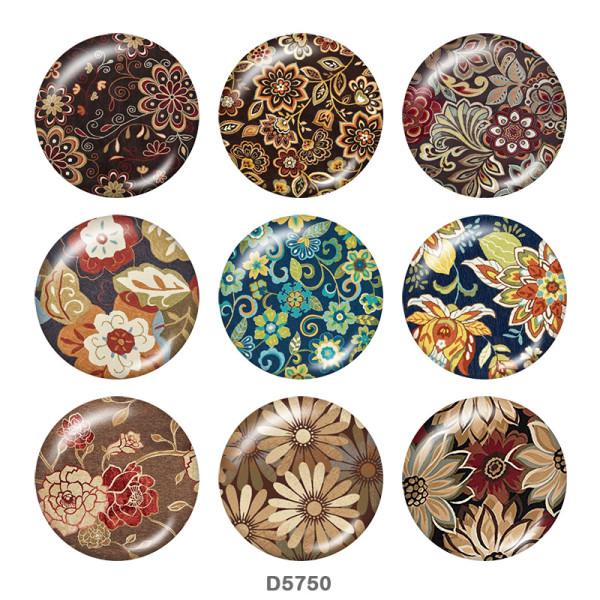 20MM  Pattern  Print   glass  snaps buttons