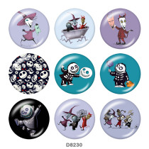 20MM  Halloween  Print   glass  snaps buttons