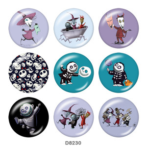 20MM  Halloween  Print   glass  snaps buttons