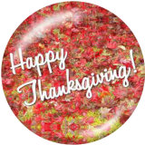 20MM  Thanksgiving   Print   glass  snaps buttons