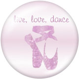 20MM  dance  Print   glass  snaps buttons