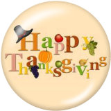 20MM  Thanksgiving   Print   glass  snaps buttons