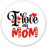 20MM  Valentine's Day  MOM  Print   glass  snaps buttons