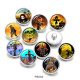 20MM Scarecrow  Halloween  Print   glass  snaps buttons